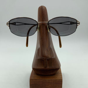 Vintage Sferoflex Metal Gold Oval Sunglasses